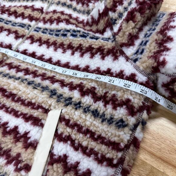 Rag & Bone NWT Fair Isle Sherpa Hoodie Size XL Full Zip Side Pockets Drawstring - Picture 9 of 10